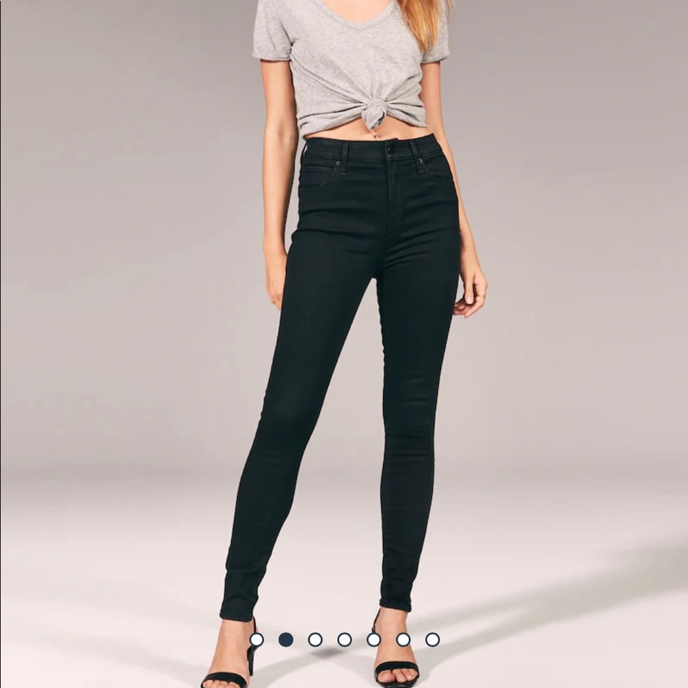 Abercrombie High Rise Super Skinny Jeans Black Denim Size 0